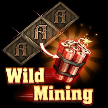 Original Wild Mining diagram showing diagonal matching symbols becoming a bomb