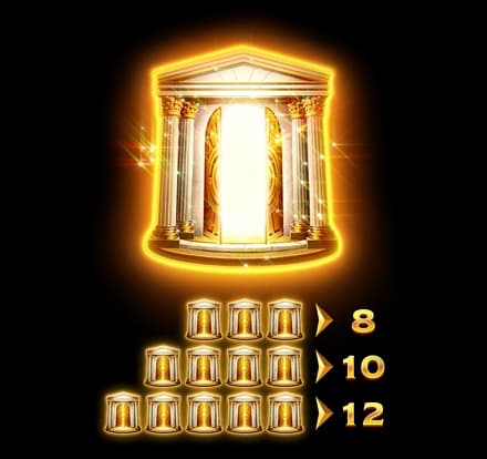 Three four and five Scatters award eight ten and twelve spins