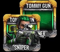 Tommygun Sniper symbol from the Money Train 3 official paytable