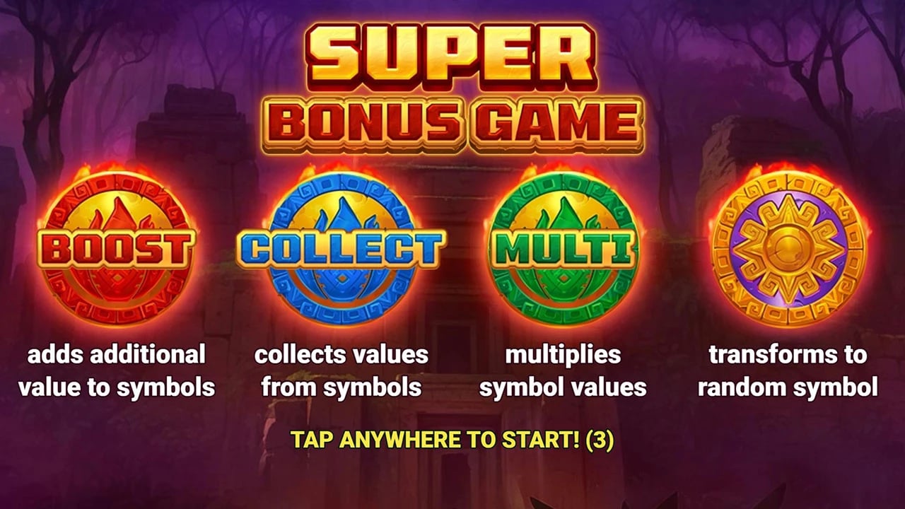 3 Aztec Temples: Super Bonus instruction screen