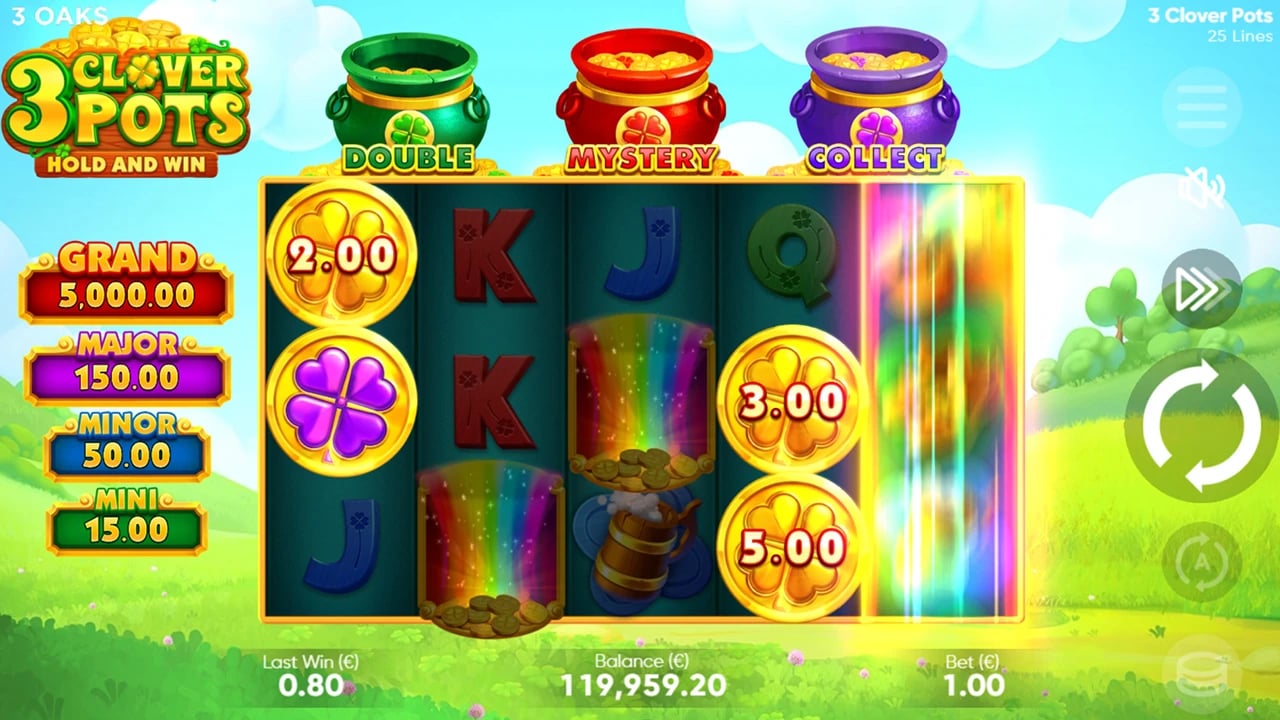 3 Clover Pots: coloured Clover symbols during the entry presentation