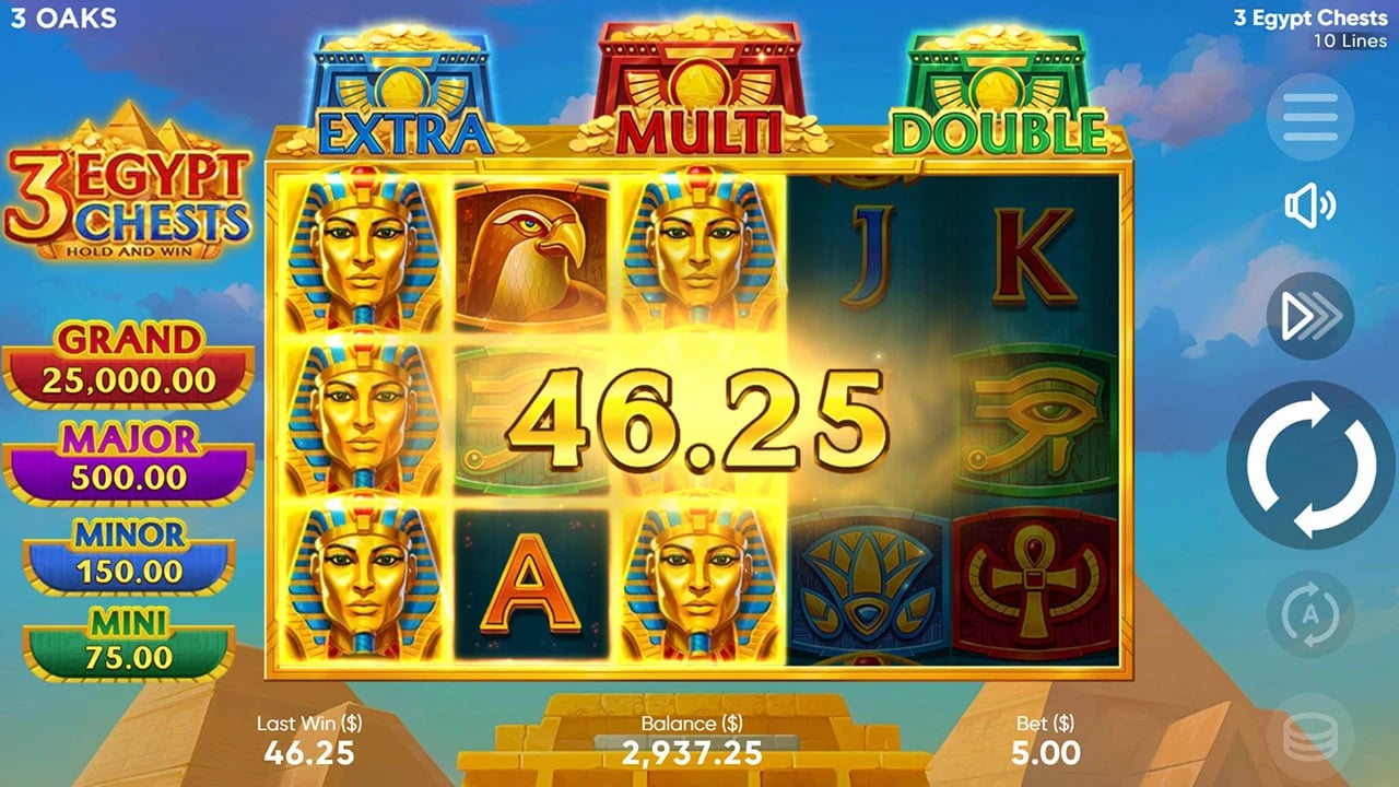 3 Egypt Chests: ten-line base field and three chest labels