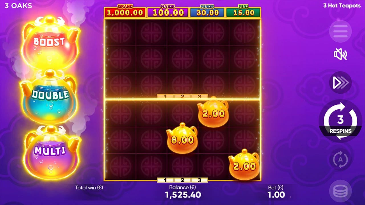 3 Hot Teapots: two active bonus boards