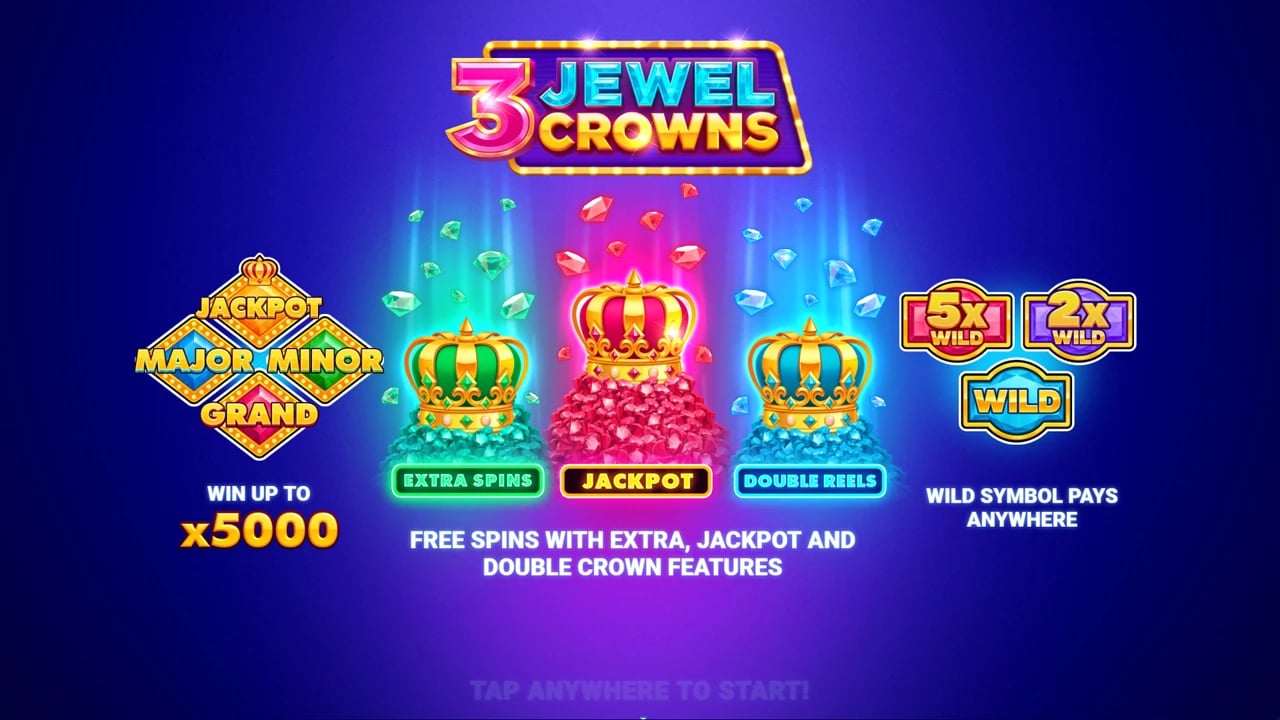 3 Jewel Crowns: Wild multipliers and Crown feature artwork