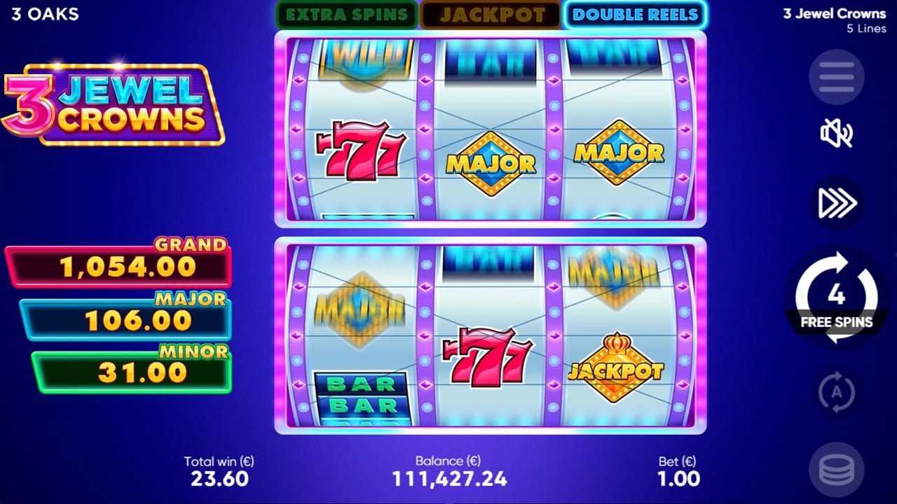 3 Jewel Crowns: Two-board Free Spins state