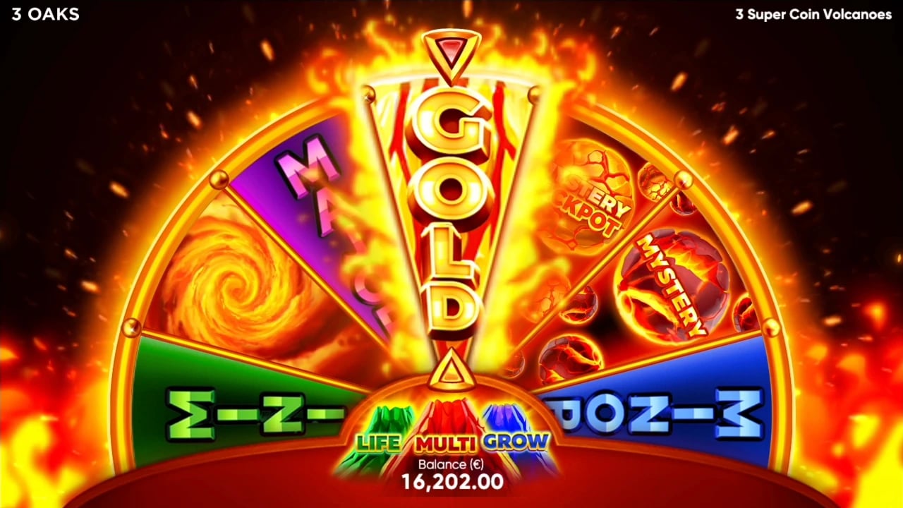 3 Super Coin Volcanoes: Super Wheel before the bonus