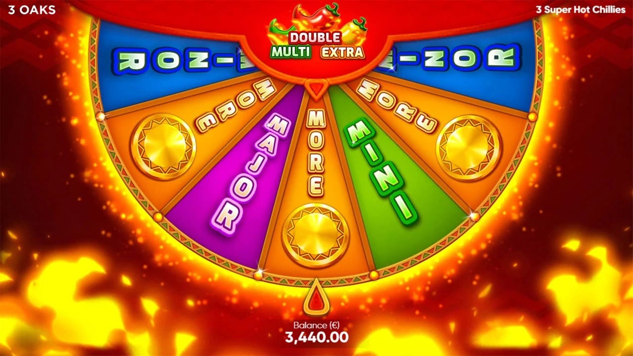3 Super Hot Chillies: Super Wheel before the bonus