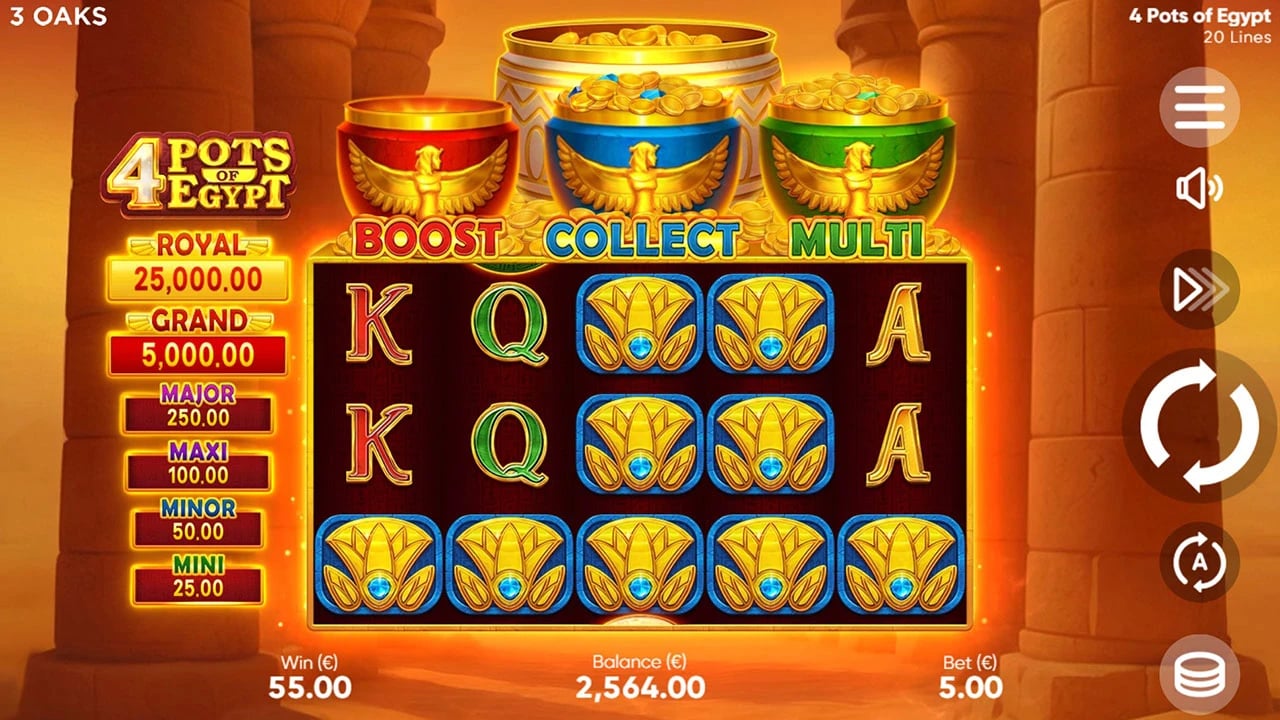 4 Pots of Egypt: Five-by-three field and four Pots