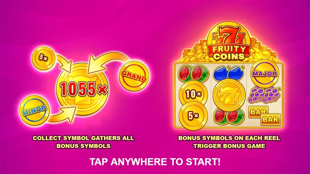 777 Fruity Coins: Collector and entry instruction artwork