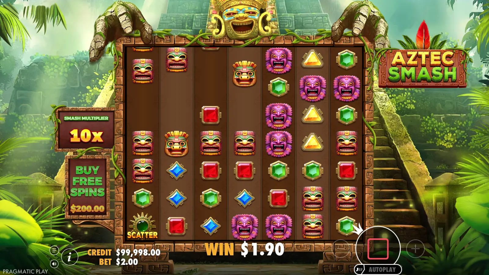 Aztec Smash later official tumble with cleared symbols and new icons
