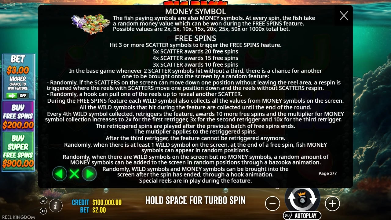 Big Bass Bonanza 1000 Money-symbol and Free Spins rules