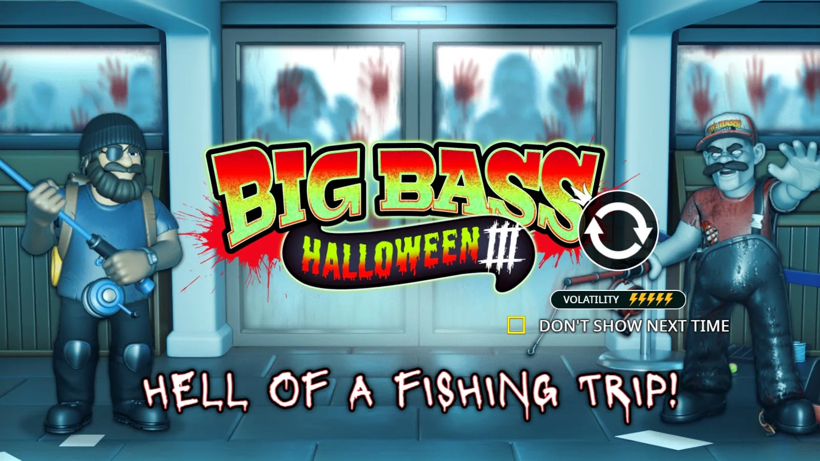 Big Bass Halloween 3 illustrated opening with two undead fishermen