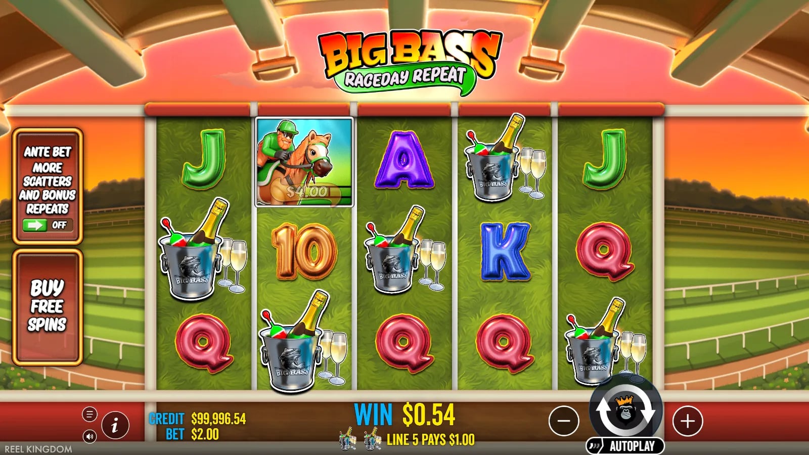 Big Bass Raceday Repeat ordinary reel result on the racetrack