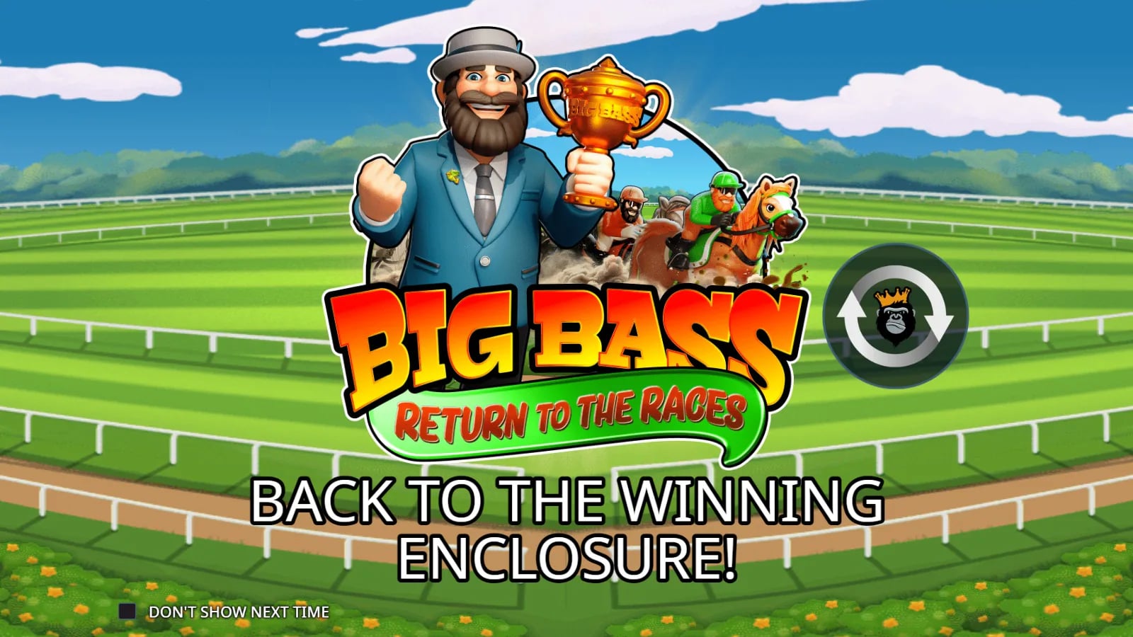 Big Bass Return to the Races official demo opening with full racetrack art