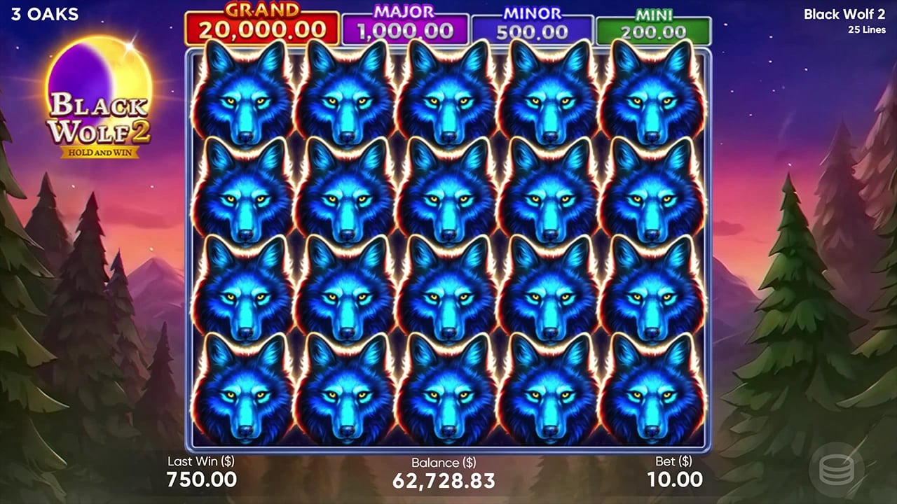 Black Wolf 2: Wolf Wild symbols across the base field