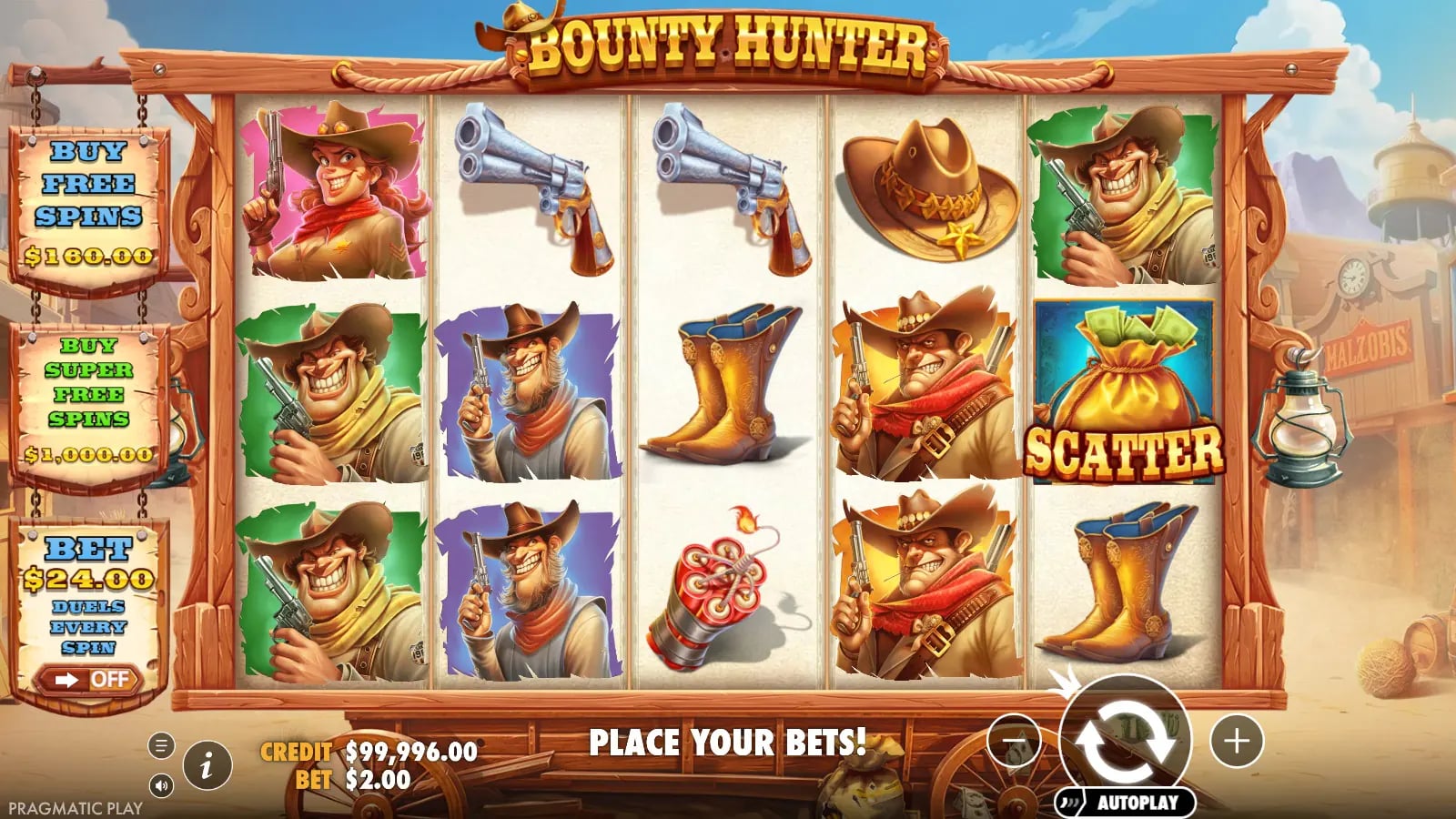 Bounty Hunter later ordinary base result with one Scatter on the fifth reel
