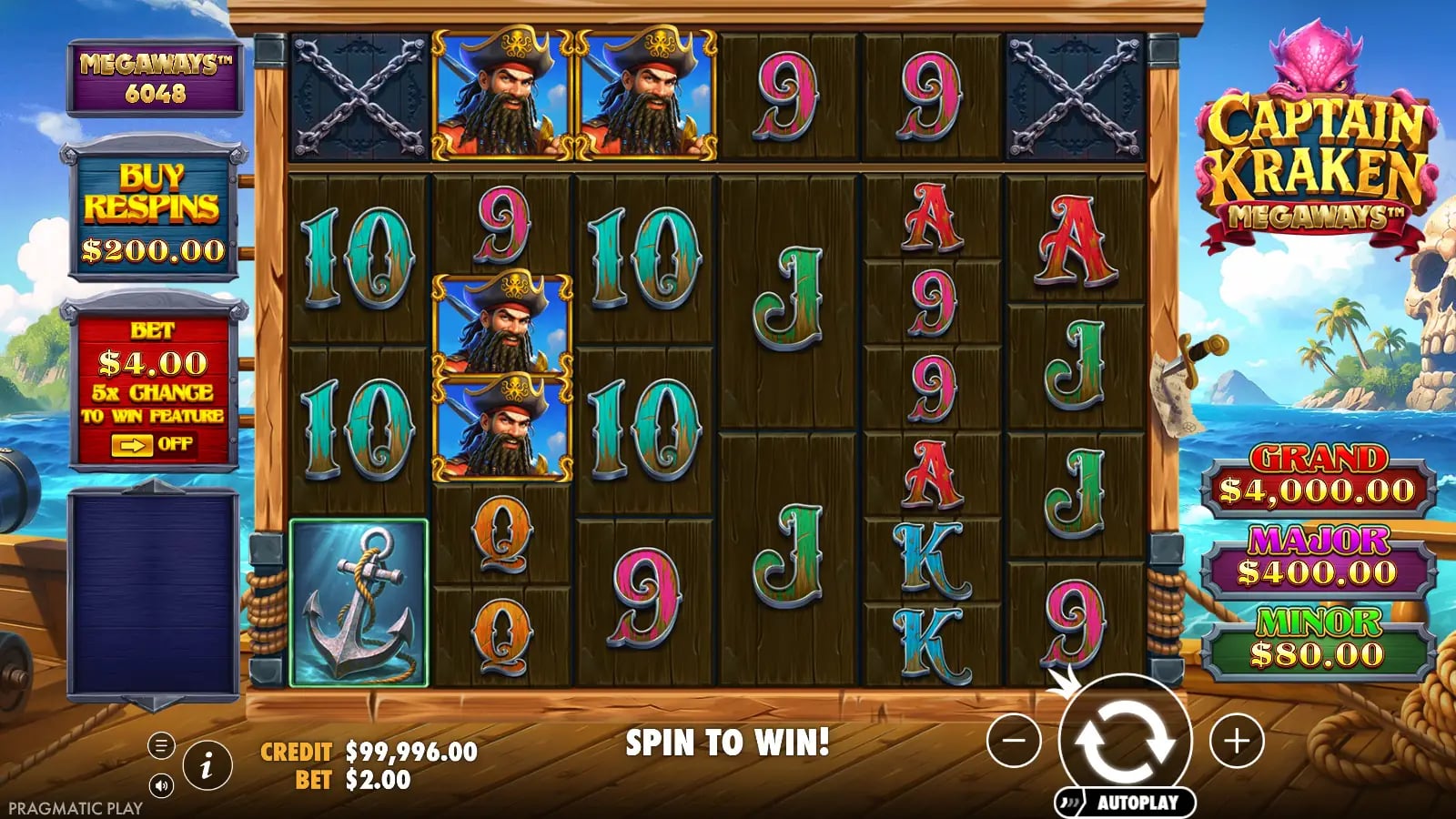 Captain Kraken Megaways later official demo state preserving the whole variable grid