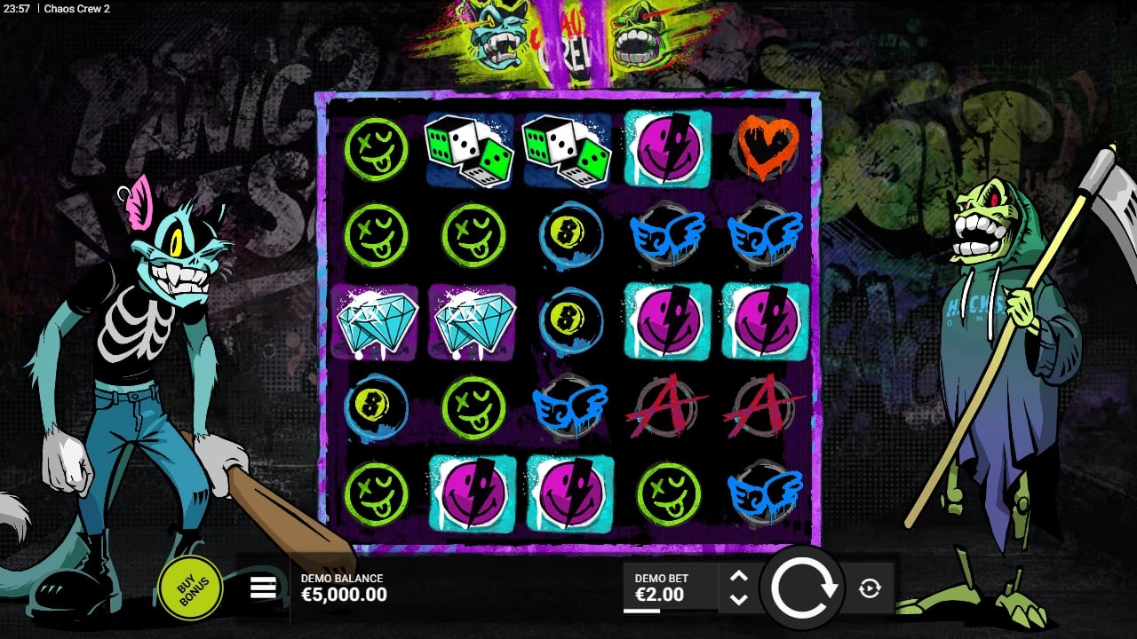 Chaos Crew 2 five-reel, five-row base game