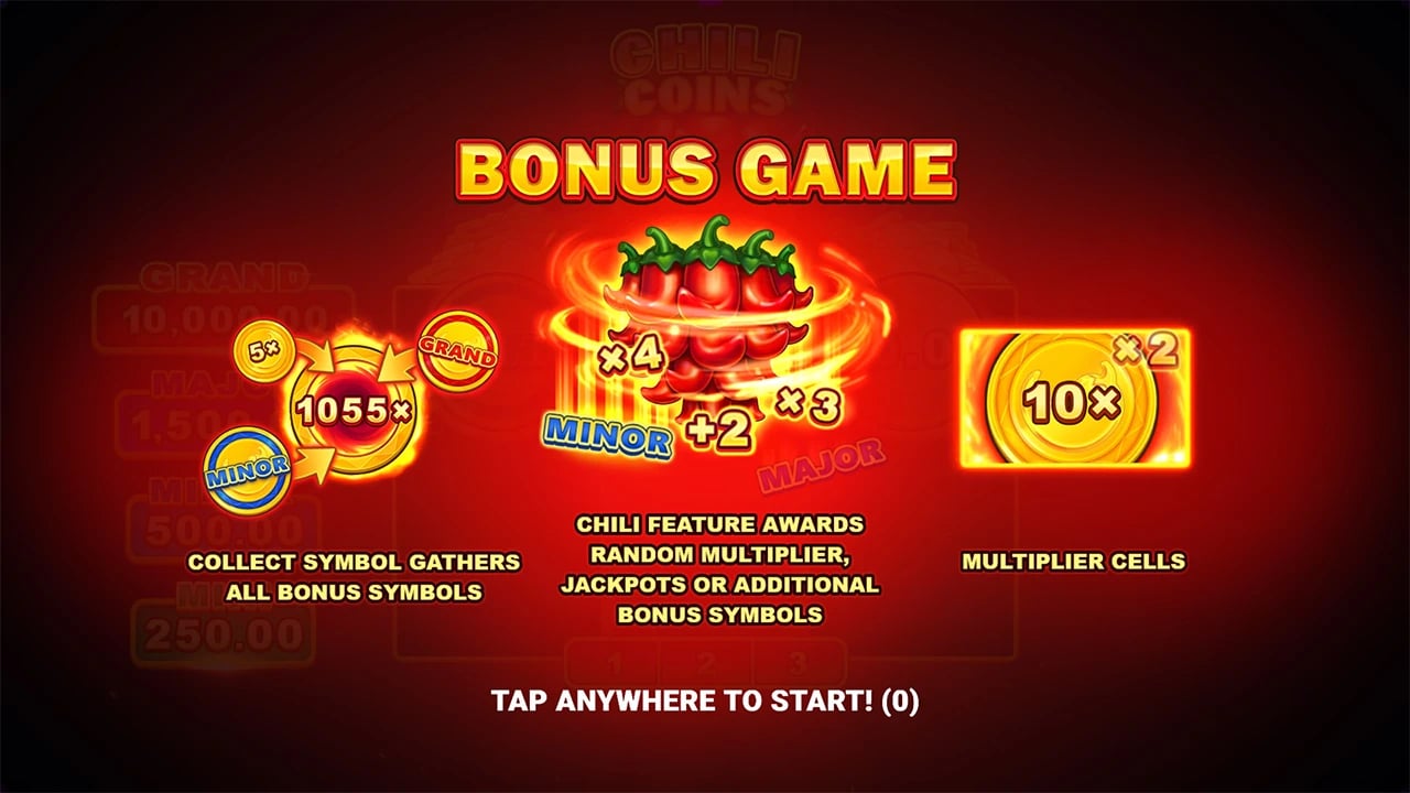 Chili Coins: Sticky multiplier instructions for the bonus