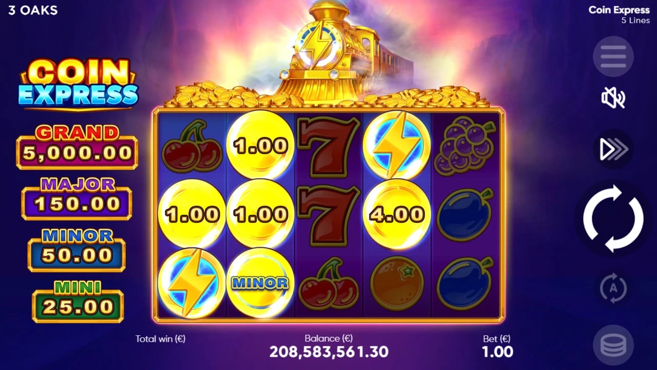 Coin Express: Gold Bonus symbols at bonus entry