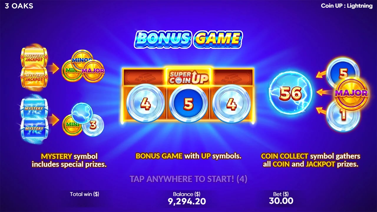 Coin UP: Lightning: native Mystery, Collect and UP instructions