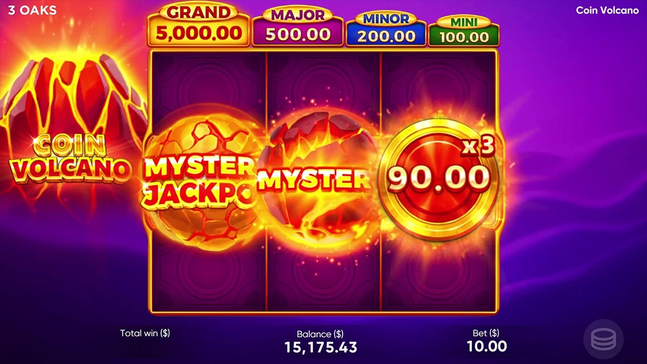 Coin Volcano: Middle-row Mystery and Collect symbols