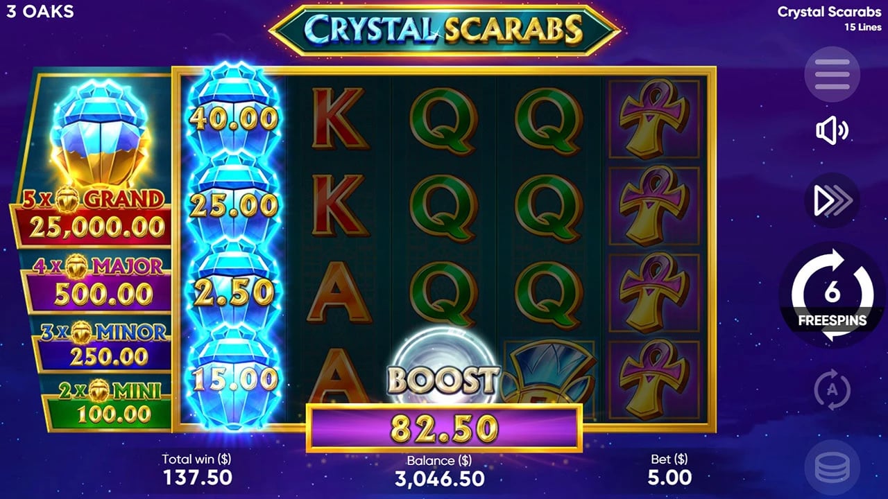 Crystal Scarabs: Boost collection during free spins