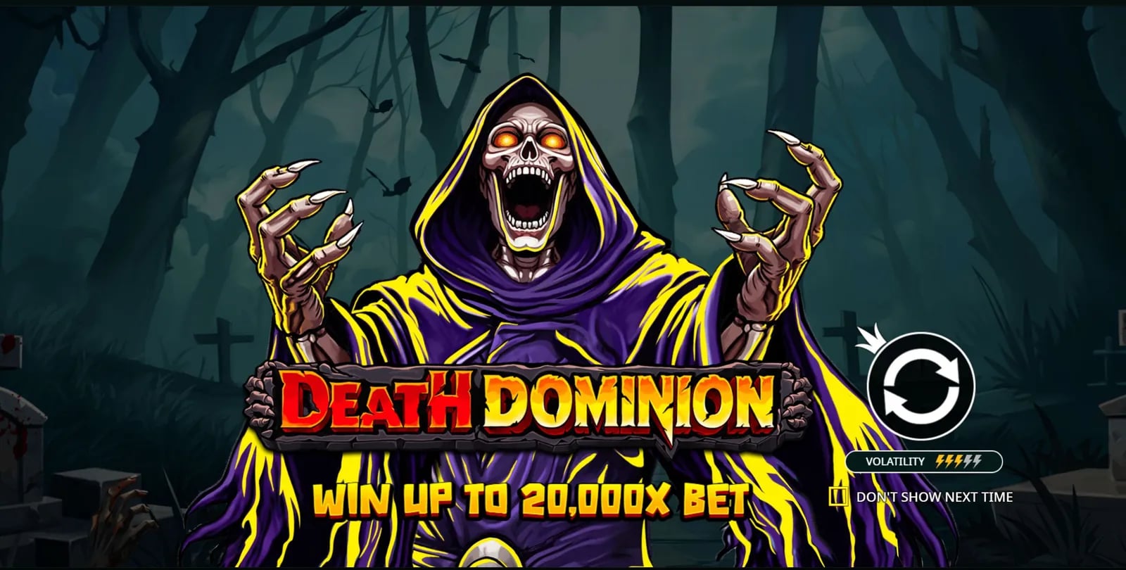 Death Dominion official demo intro with the Grim Reaper and 20,000x maximum win