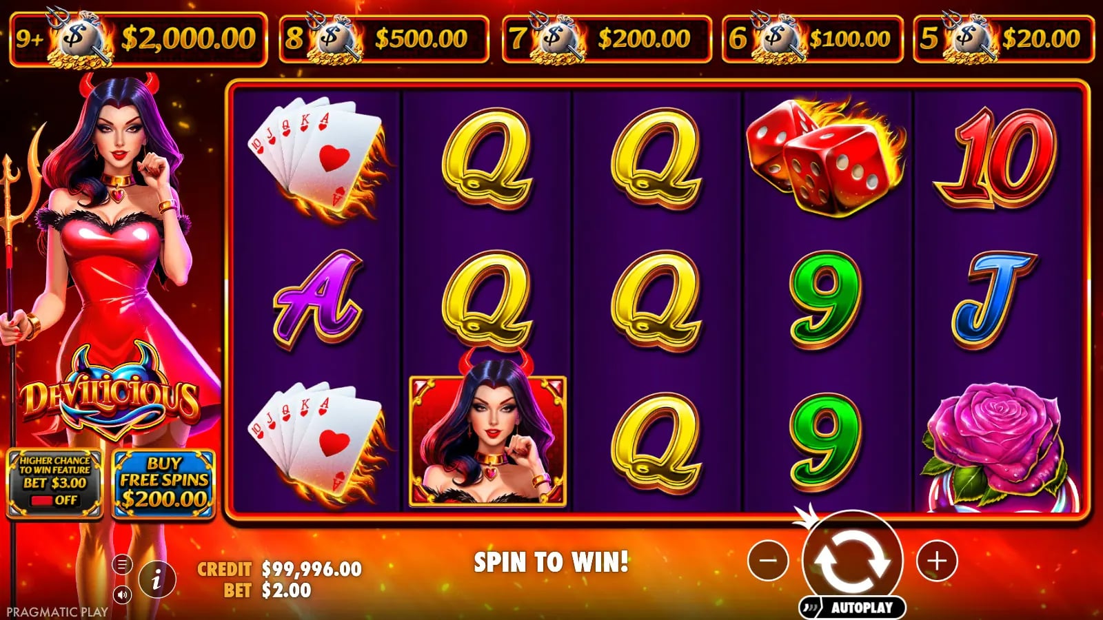 Devilicious ordinary five-reel base-game spin