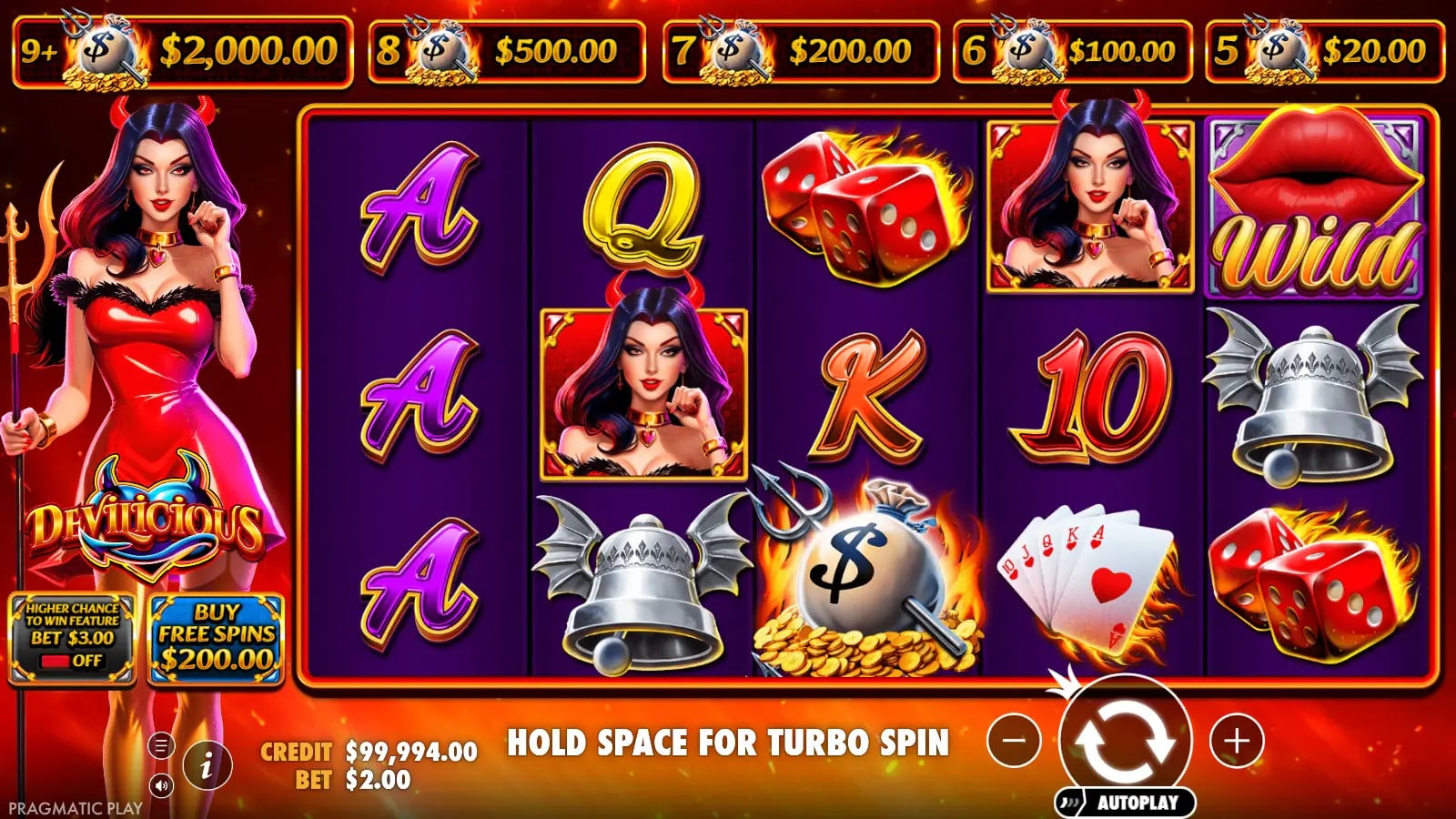 Devilicious later base-game spin with one hot-lips Wild