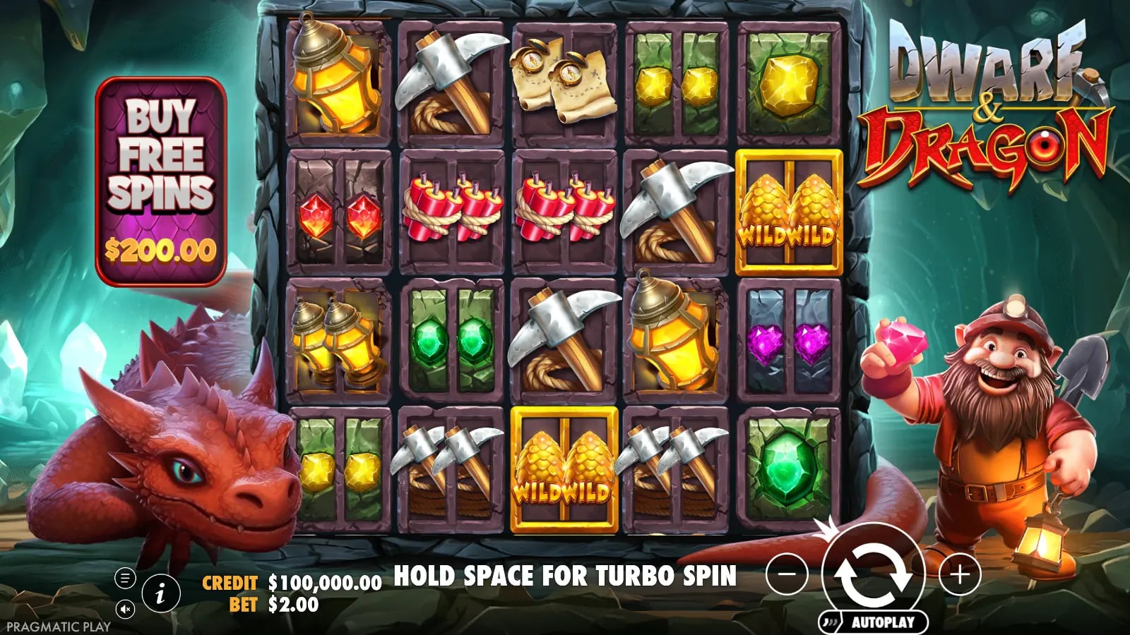 Dwarf & Dragon base reels showing split symbols and Golden Egg Wilds