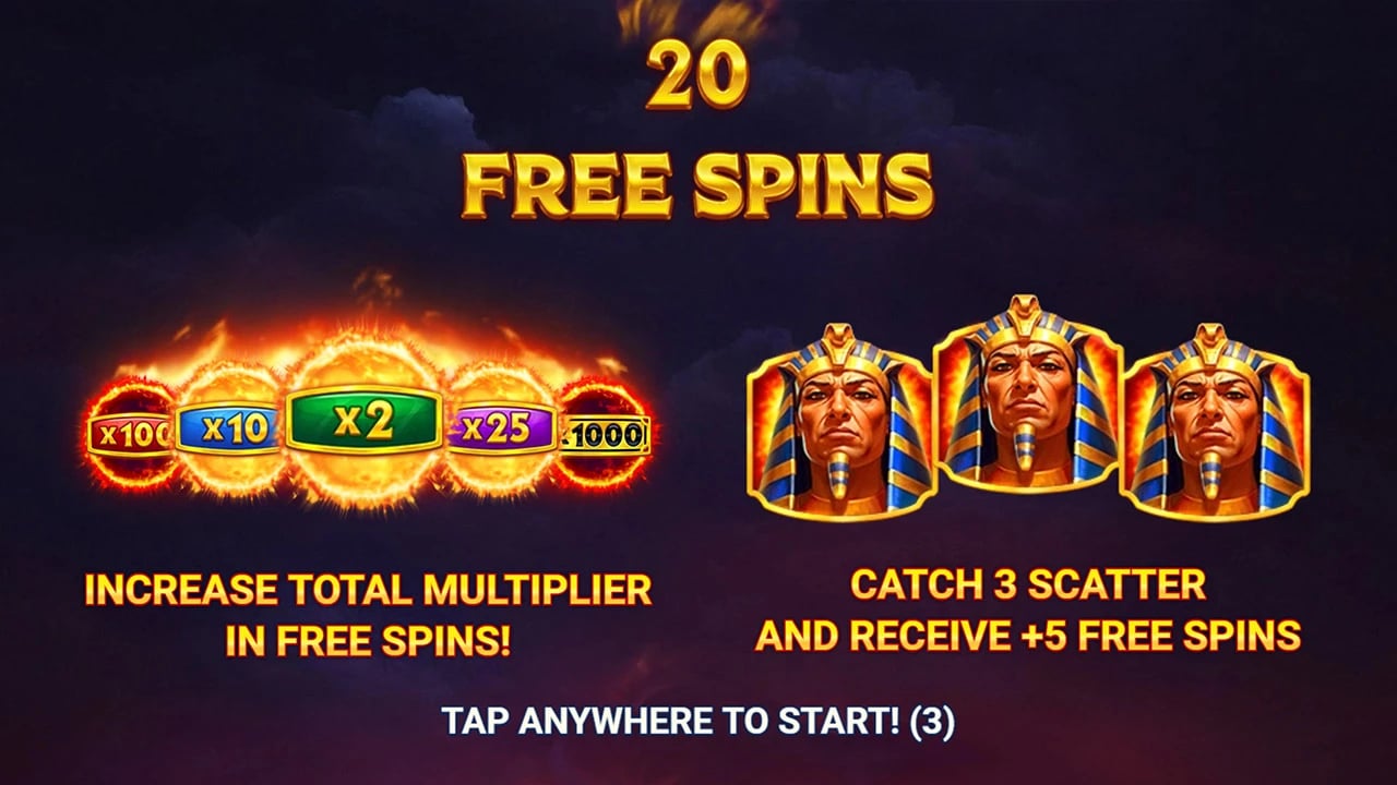 Egypt Power x1000: Free Spins and retrigger instructions