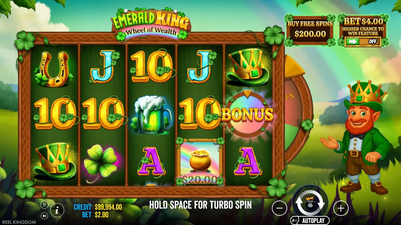 Emerald King Wheel of Wealth later ordinary reel arrangement