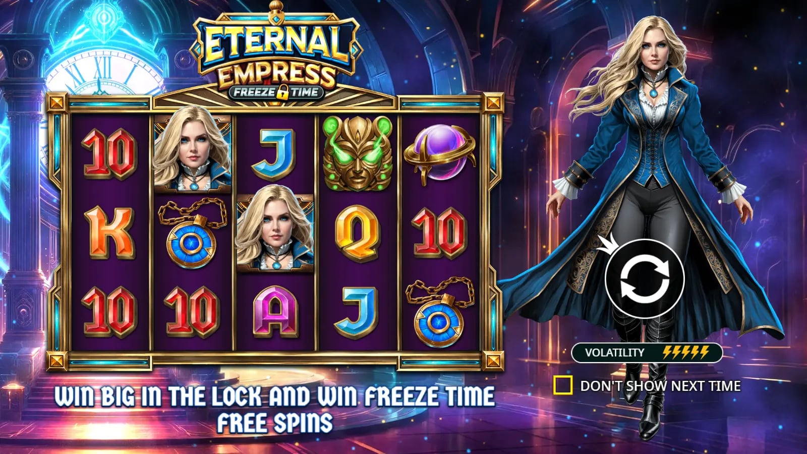 Eternal Empress Freeze Time official live reels with full cosmic artwork