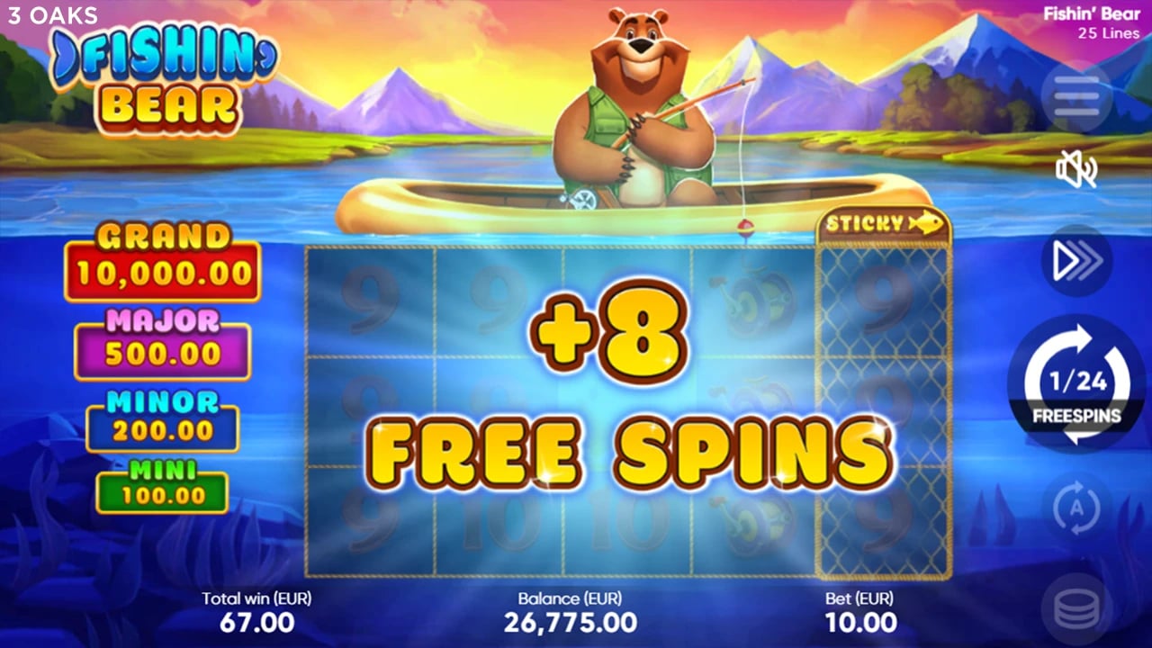 Fishin' Bear: additional-eight-spins presentation