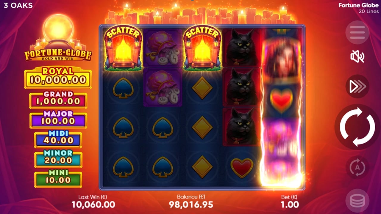 Fortune Globe: base-game Scatter symbols and the candle meter