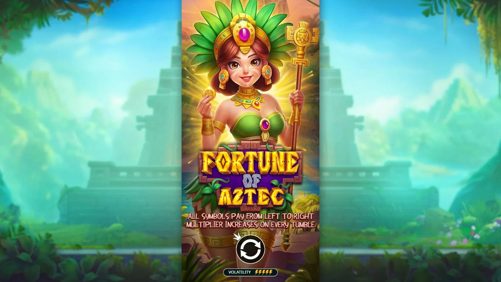 Fortune of Aztec official demo opening with the complete temple artwork