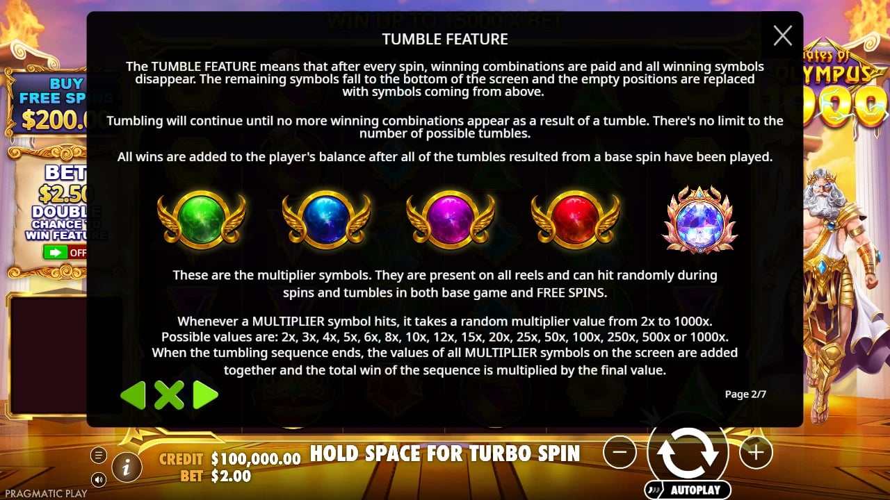 Gates of Olympus 1000: Zeus multiplier symbols