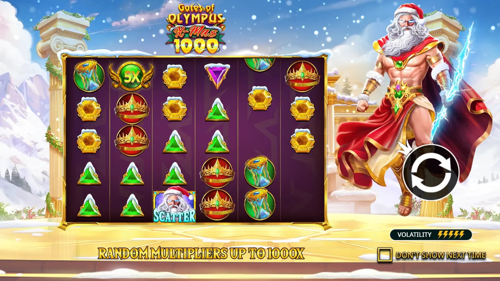 Gates of Olympus Xmas 1000 official opening with festive Zeus artwork
