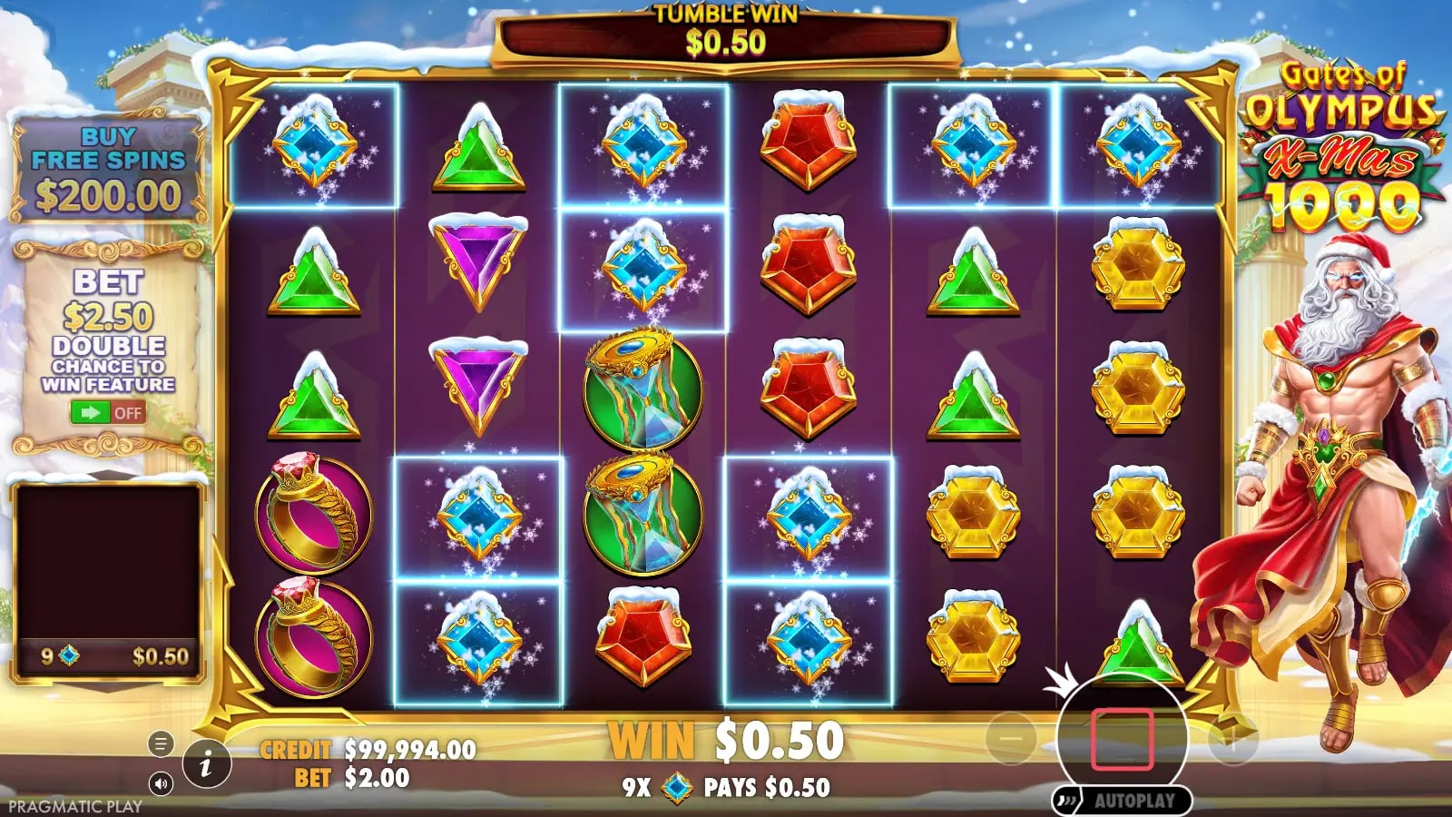 Gates of Olympus Xmas 1000 later official spin with complete festive grid