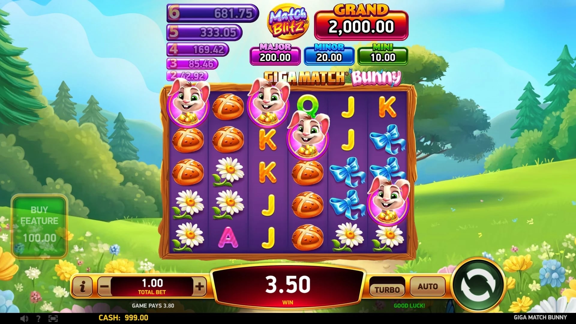 Giga Match Bunny: Ordinary six-reel field