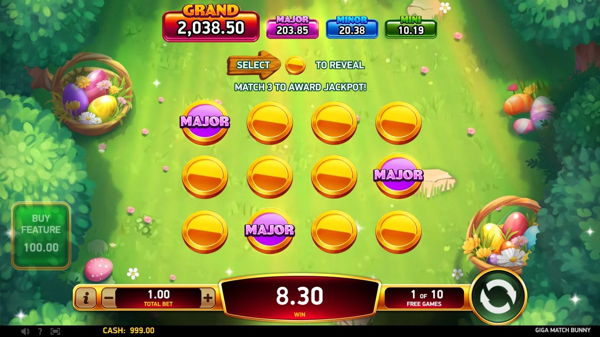 Giga Match Bunny: Match Blitz jackpot pick board