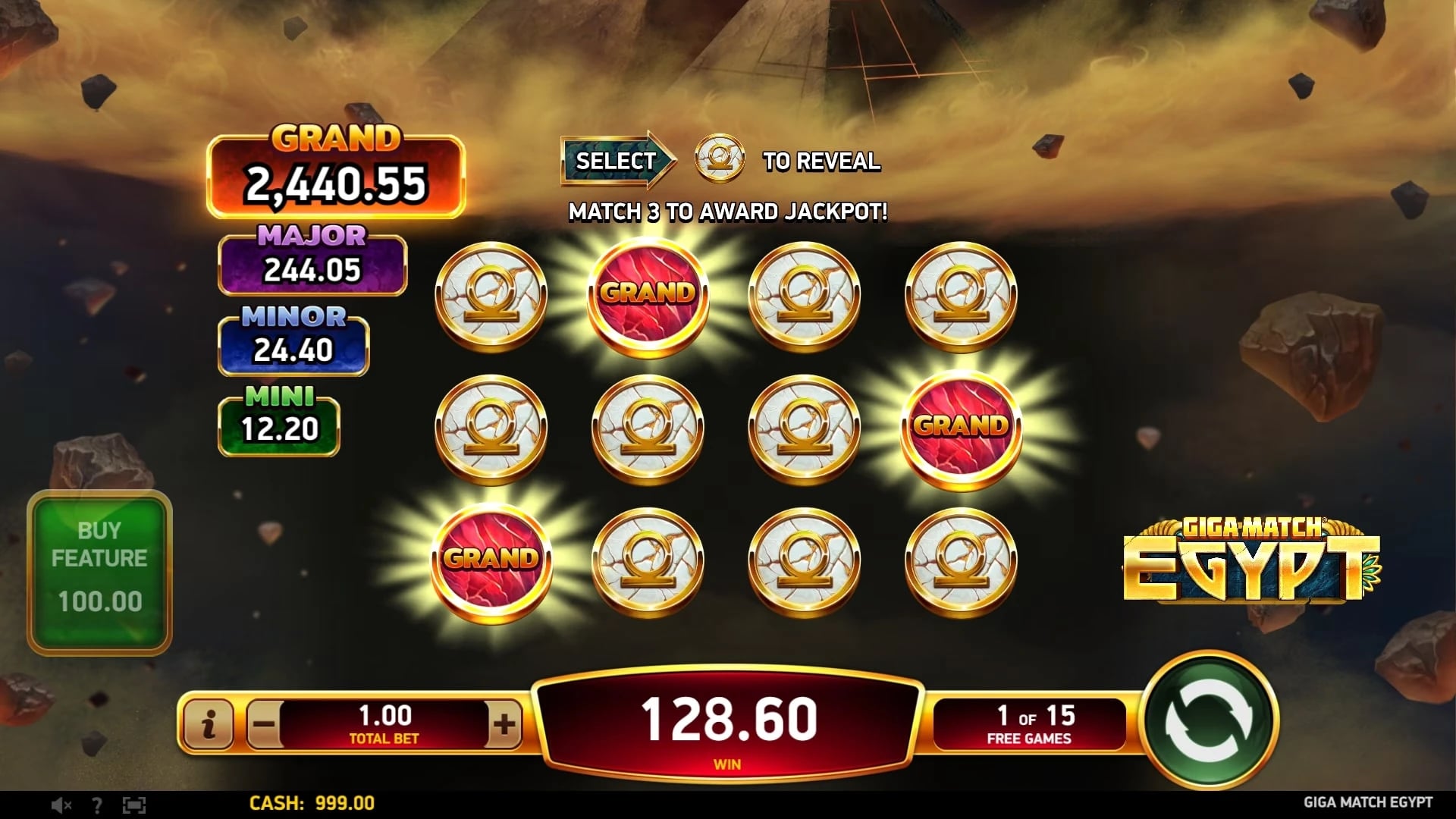 Giga Match Egypt: Match Blitz jackpot pick board