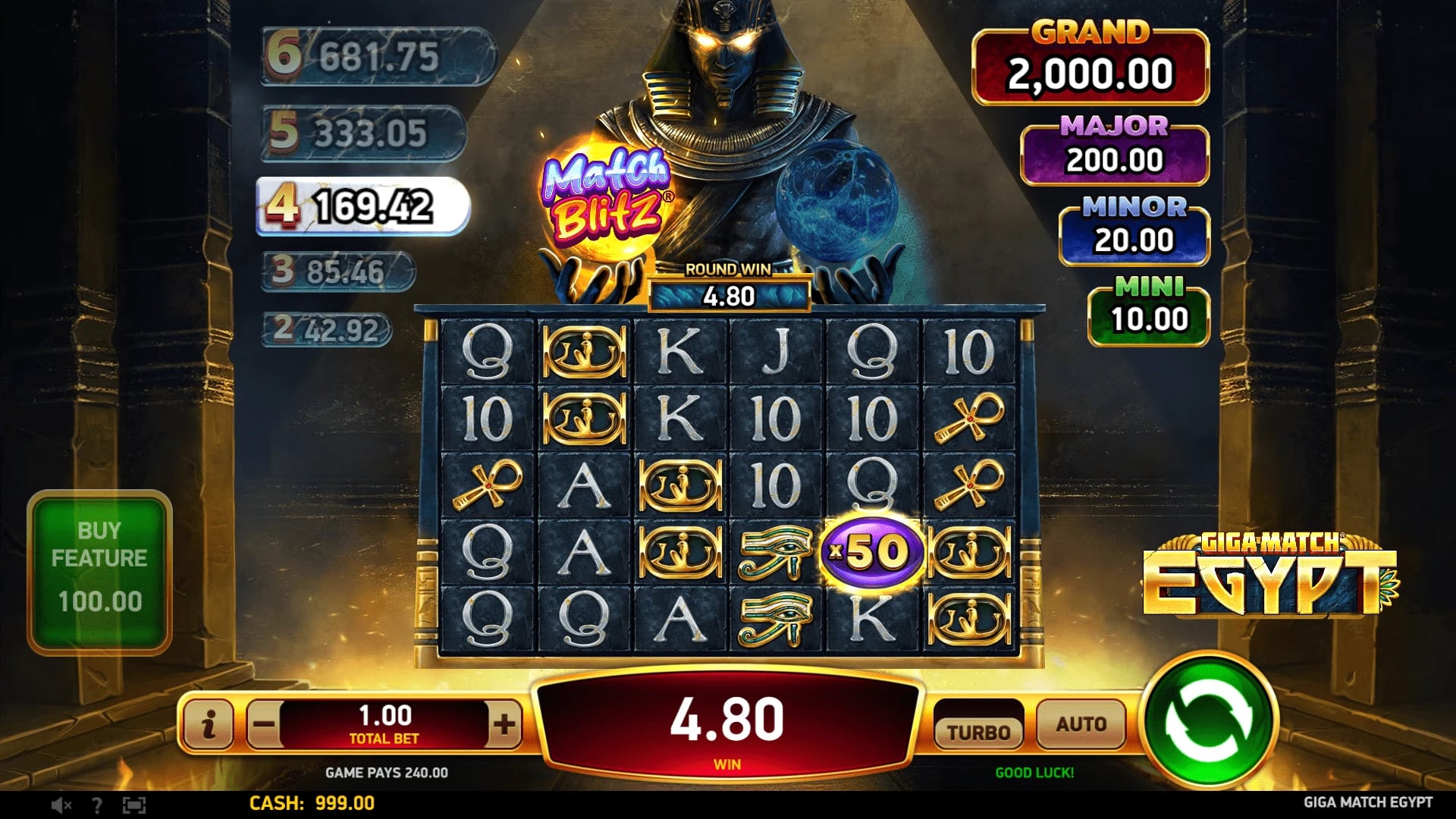 Giga Match Egypt: Multiplier settlement state