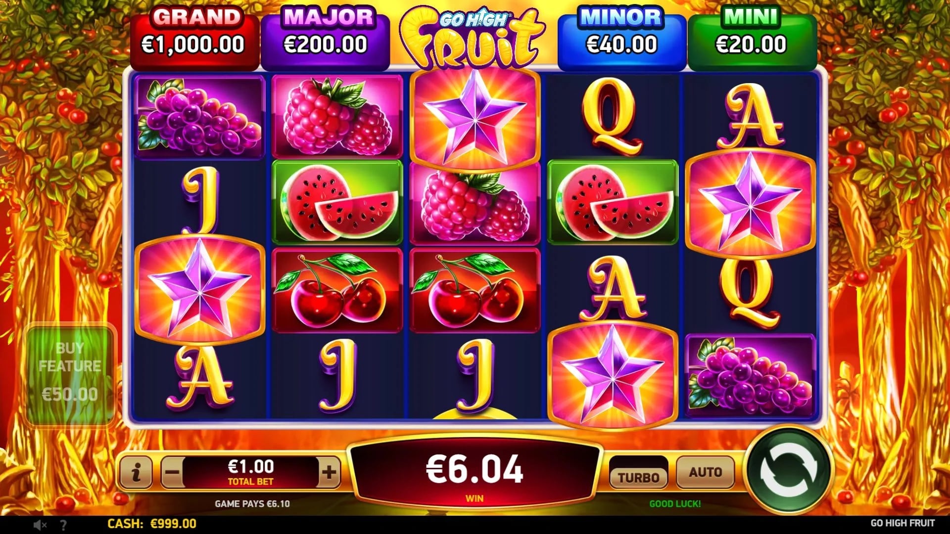 Go High Fruit: Five-by-four fruit field