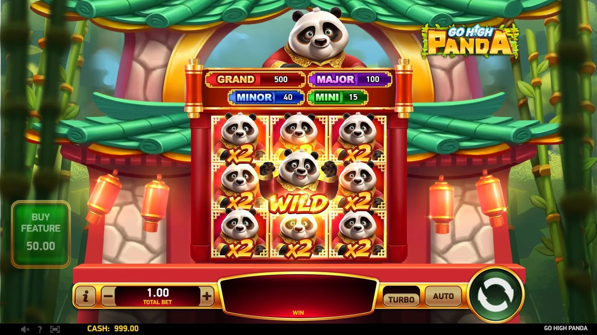 Go High Panda: Keeper Wild multipliers