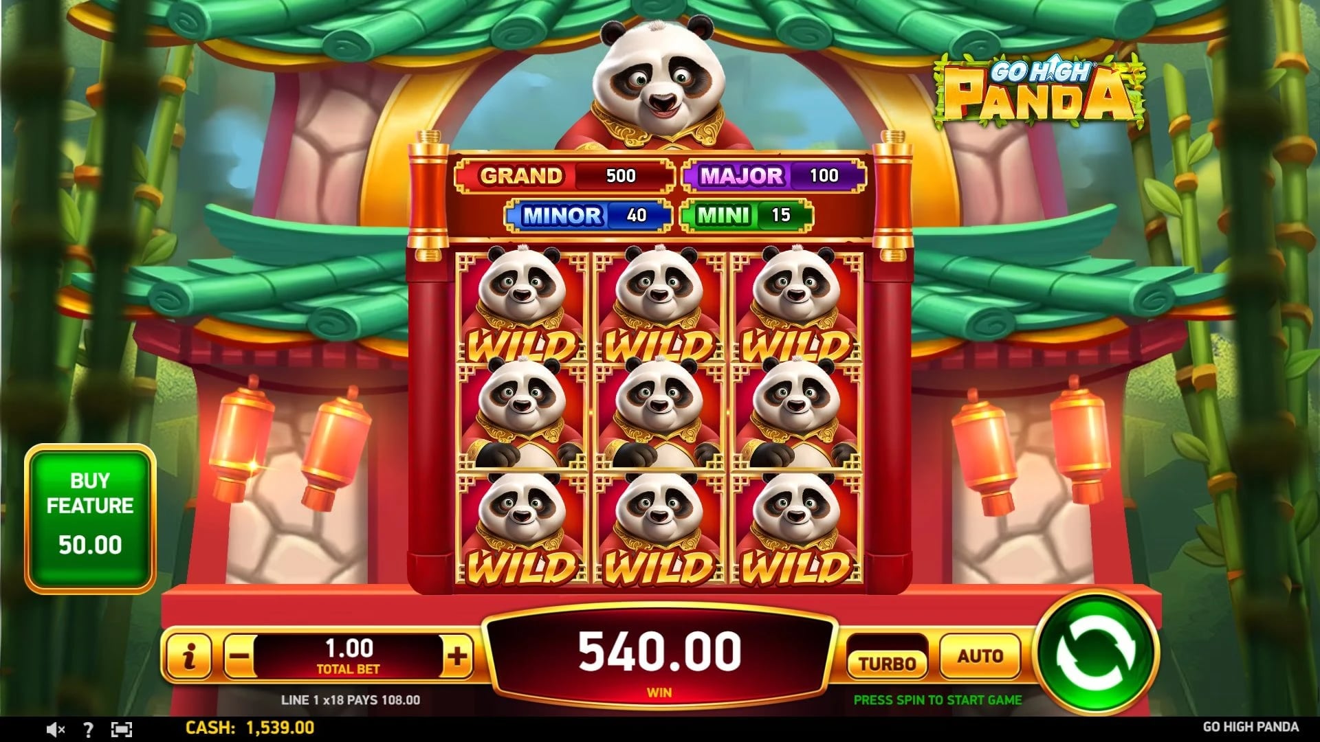 Go High Panda: Filled Keeper field