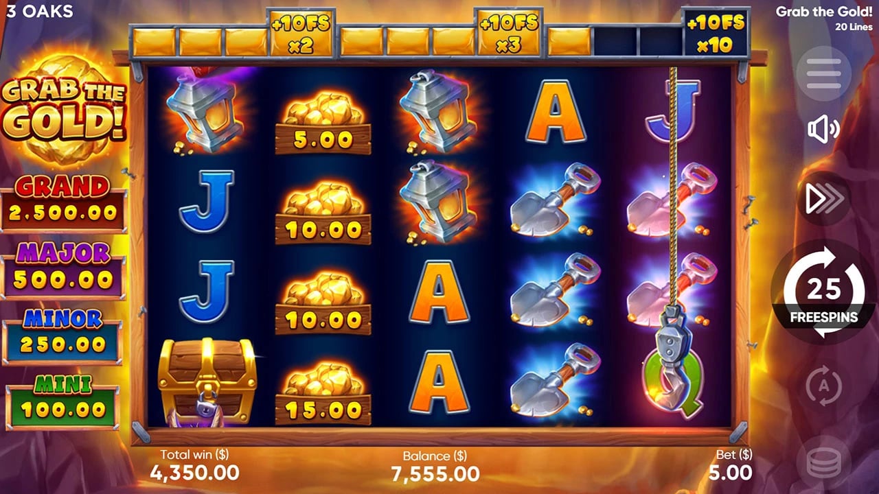 Grab The Gold!: Hook entering a free-spin reel