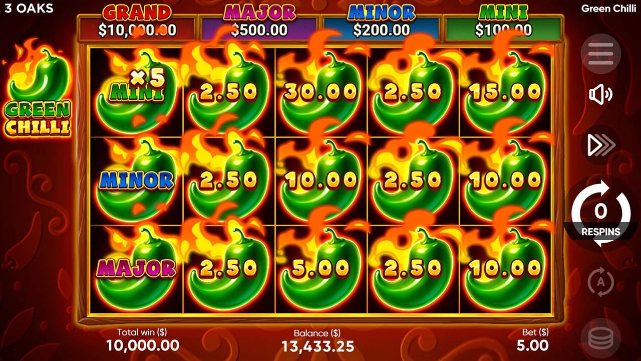 Green Chilli: Completed Green Chilli bonus board
