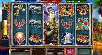 Guardians of Luxor 3: Expanded Osiris figure in the centre reel